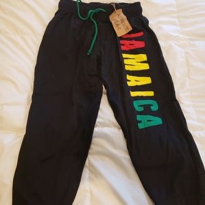 Jamaica Black.Crop Sweat Pants Size Medium